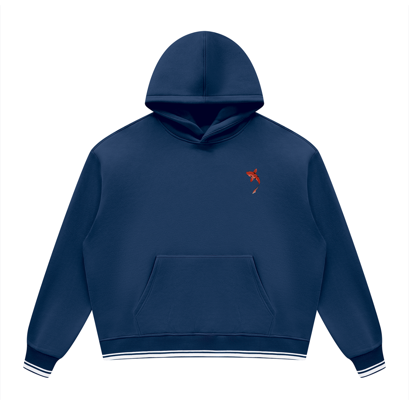 Oversized Color Block Fleece Hoodie