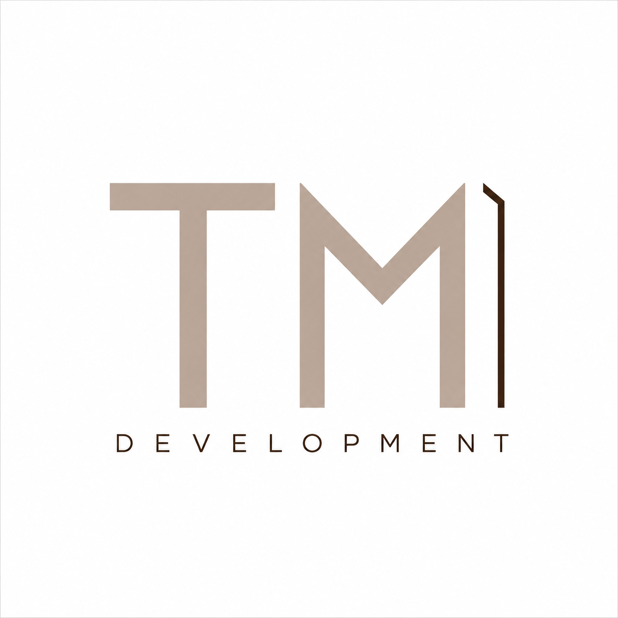 Logo with the letters 'T', 'M', and a vertical line, and the word 'DEVELOPMENT' underneath.