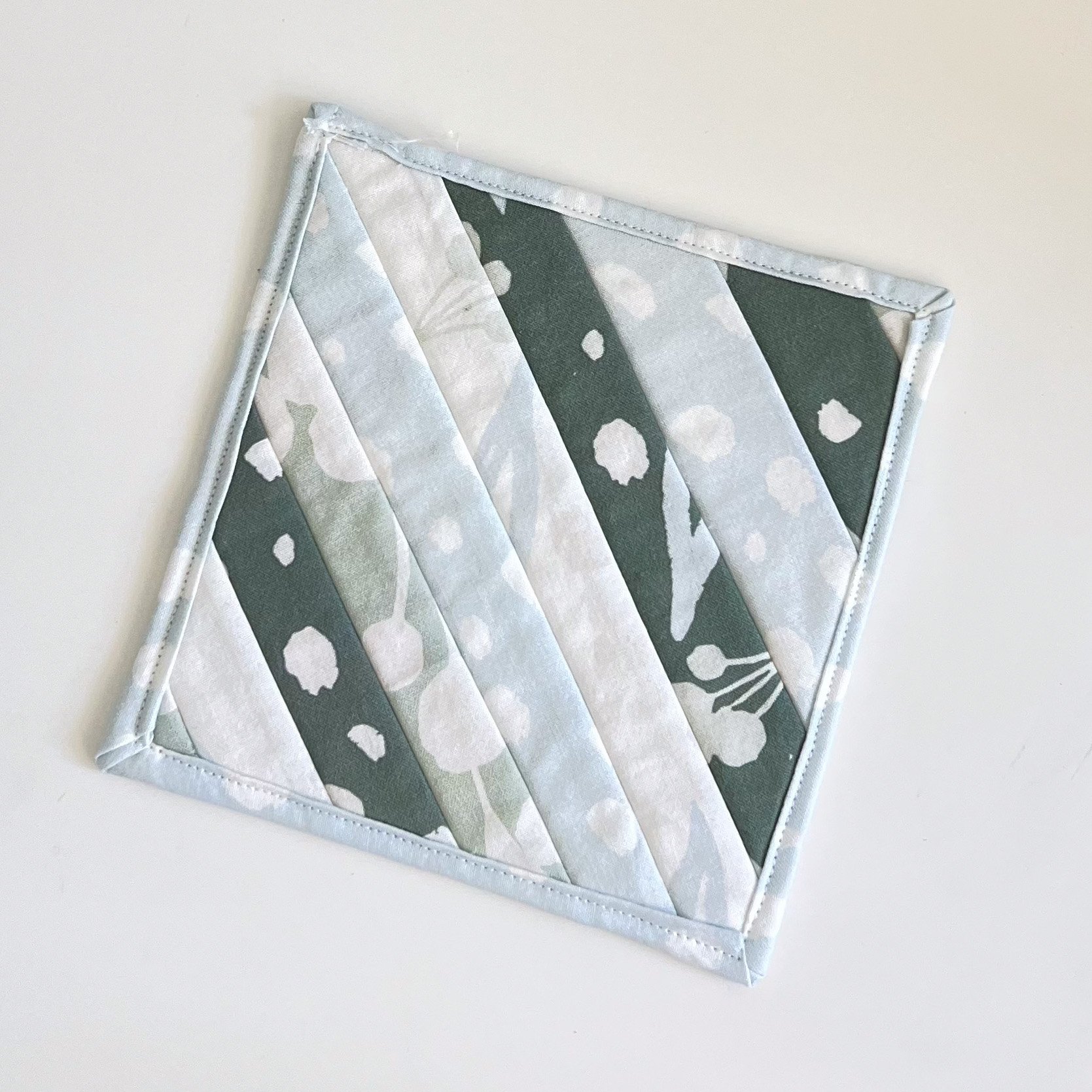 Quilted Trivet with Blue Back