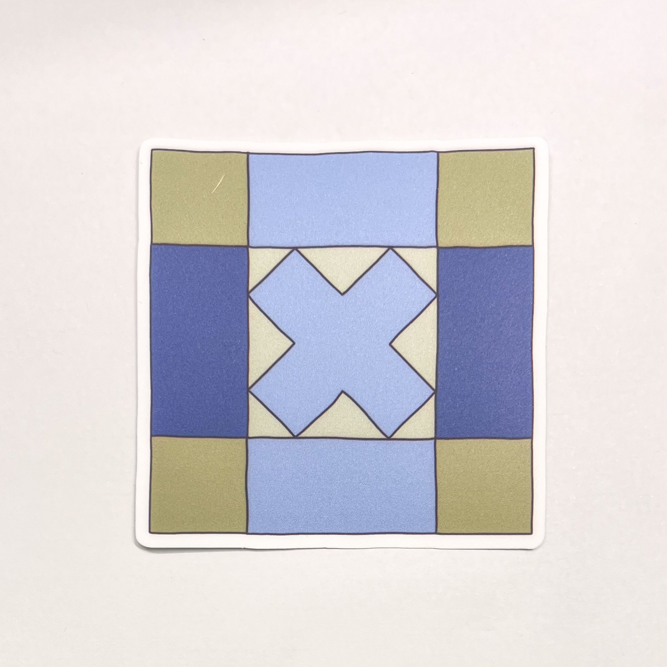 Blue and Green Quilt Square