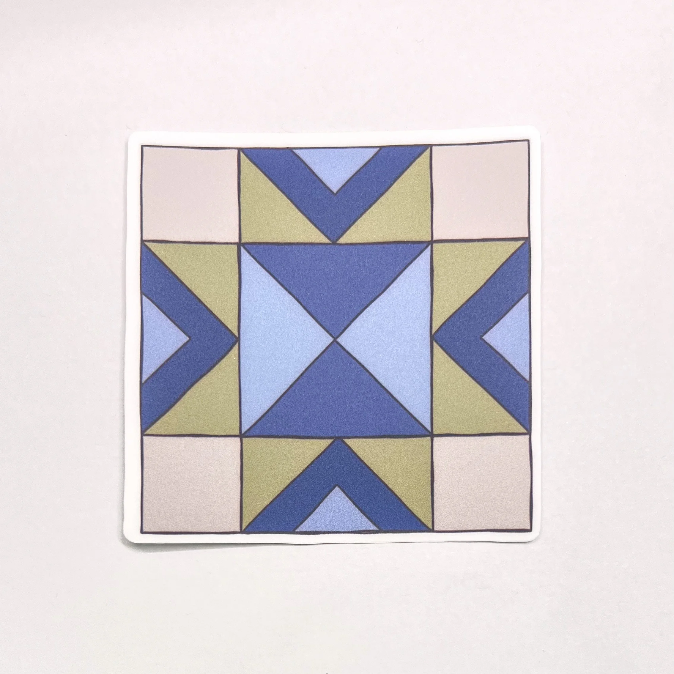 Blue and Green Quilt Square