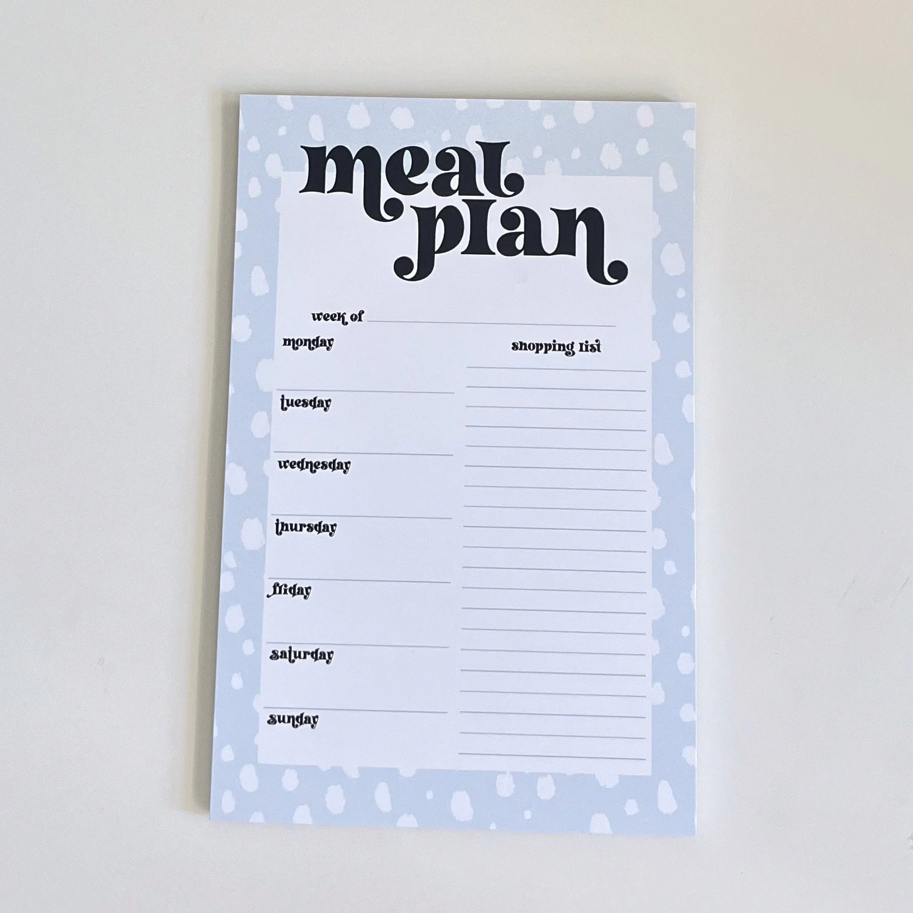 Notepad - Meal Planning - Blue with White Dots