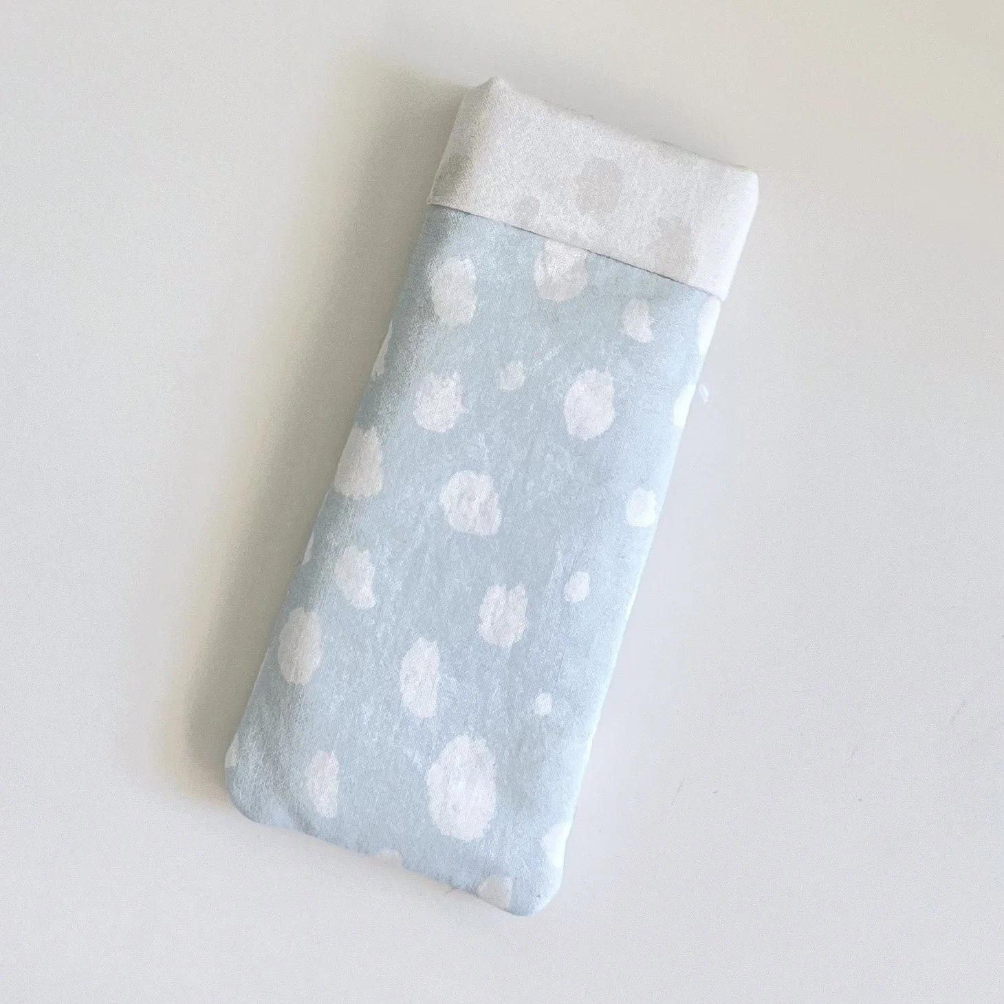 Small Glasses Case - Blue with White Dots