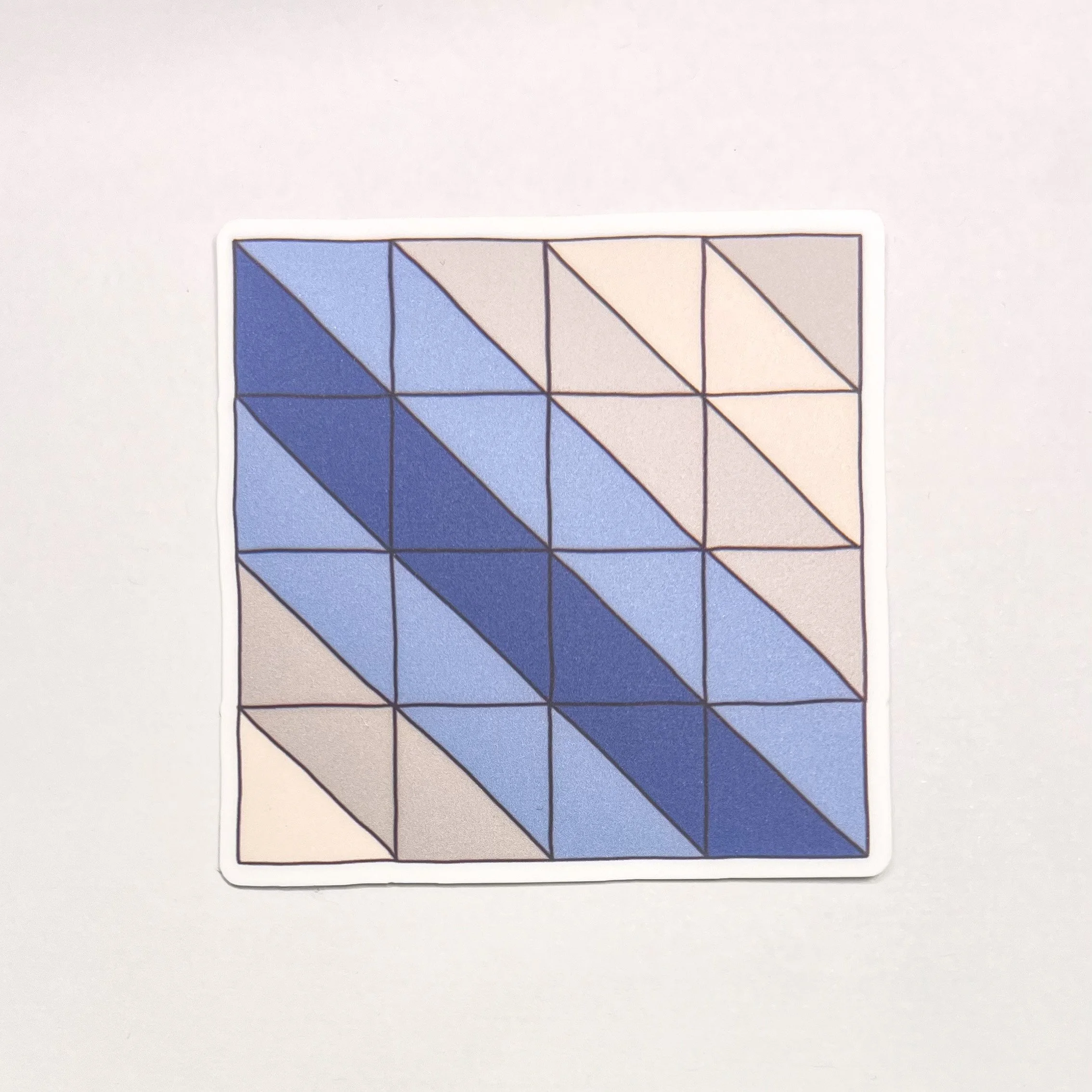 Blue Diagonal Quilt Square
