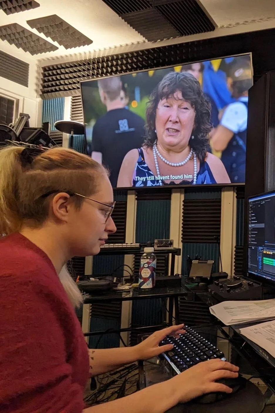 Alissa Fidelman working on editing documentary