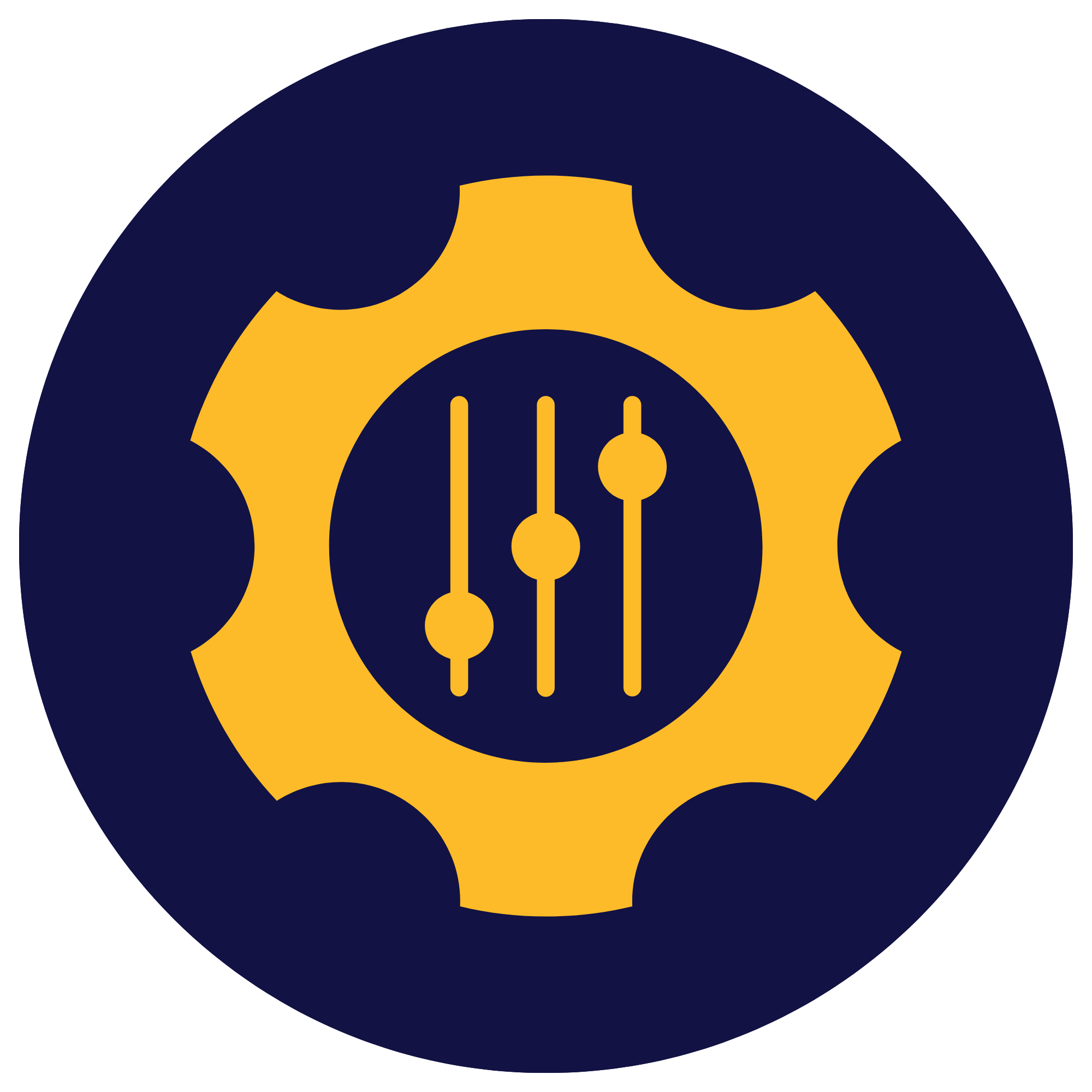 A stylized graphic of a vintage rotary telephone integrated with a gear symbol, emphasizing technology and communication.