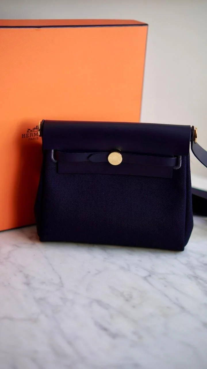 Bolsa Hermès Herbag Zip 20 Bleu Indigo