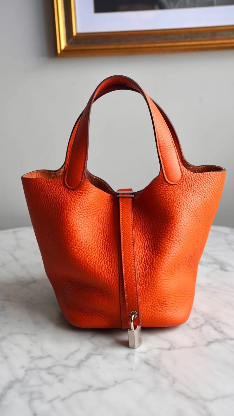 Bolsa Hermès Picotin 18 Clemence Orange