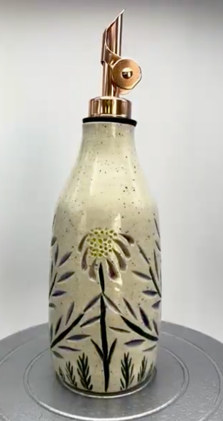 Handcrafted Ceramic Botanical Oil Dispenser