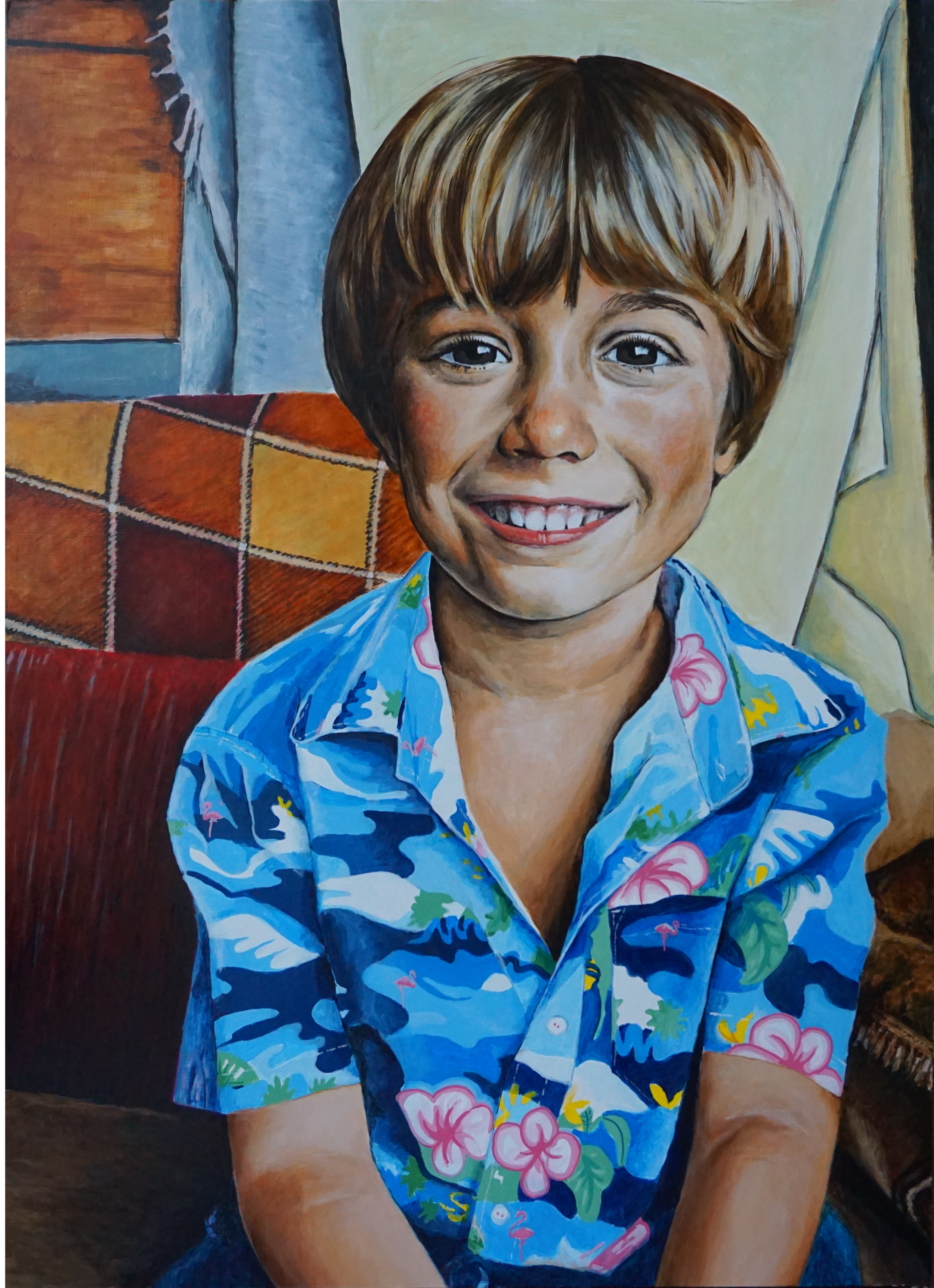 Oscar at Home 
2025
Acrylic on board