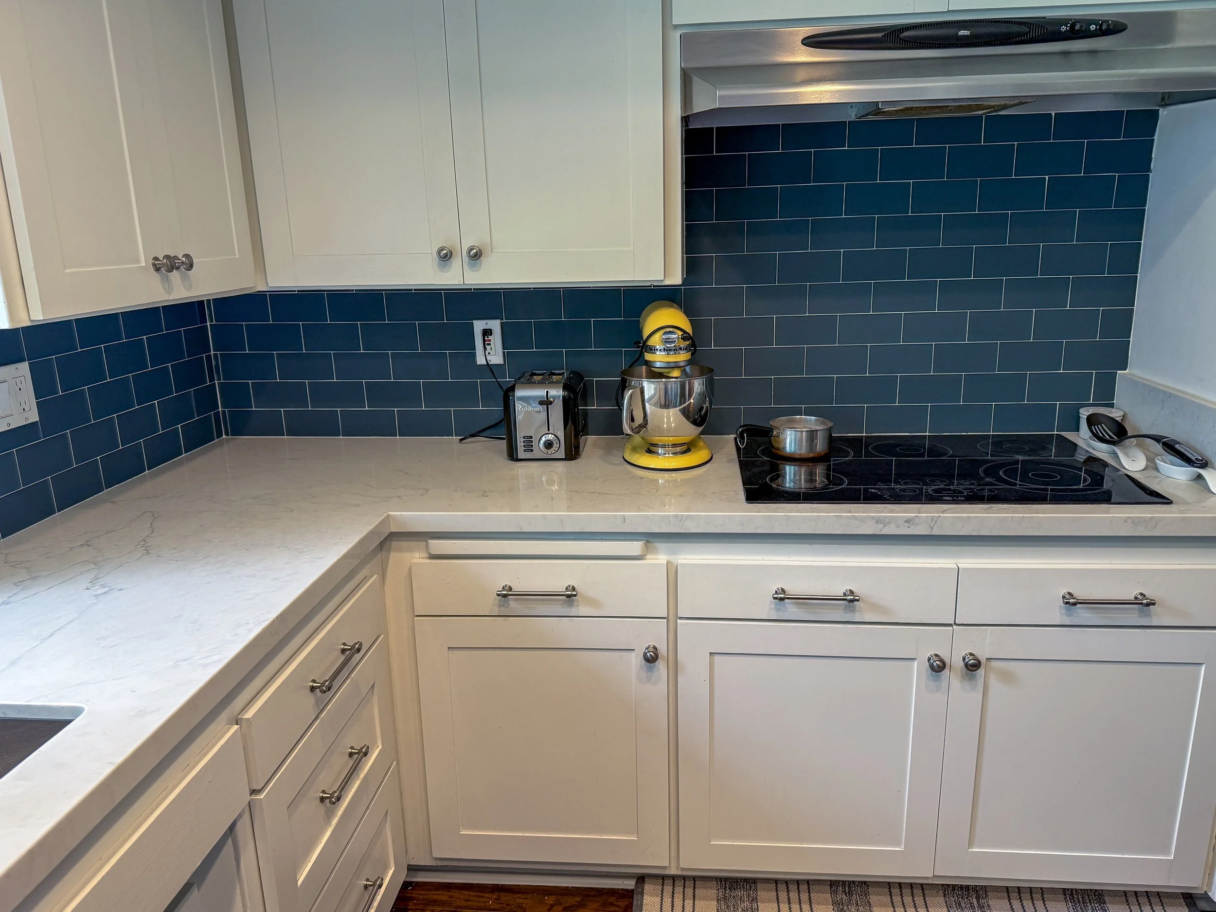 Photo of our finished cabinet doors and drawers.
