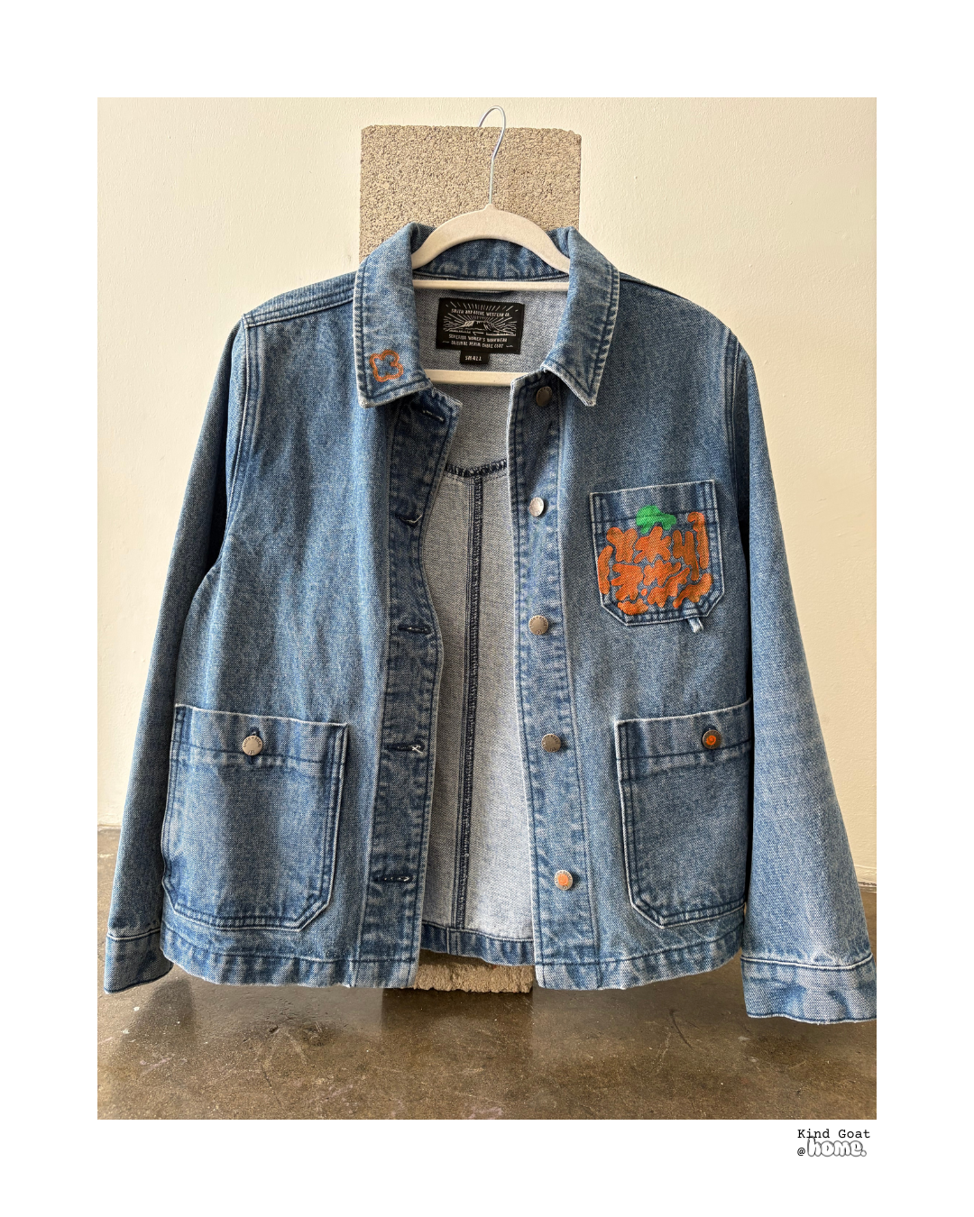 acrylic paint on denim