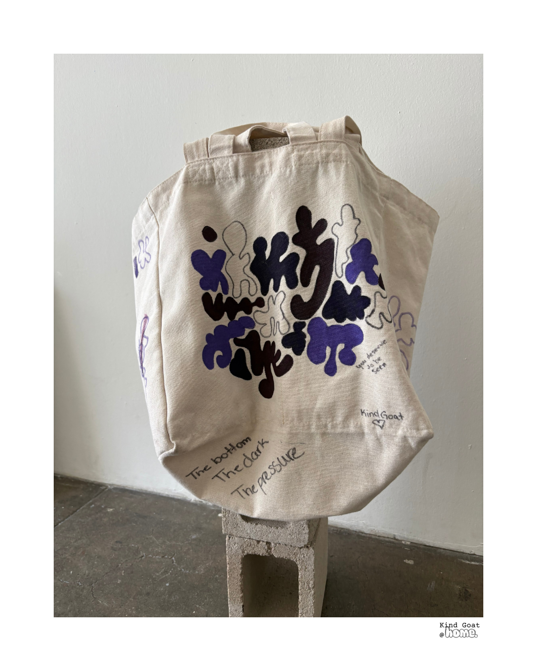 sharpie and acrylic paint on bag