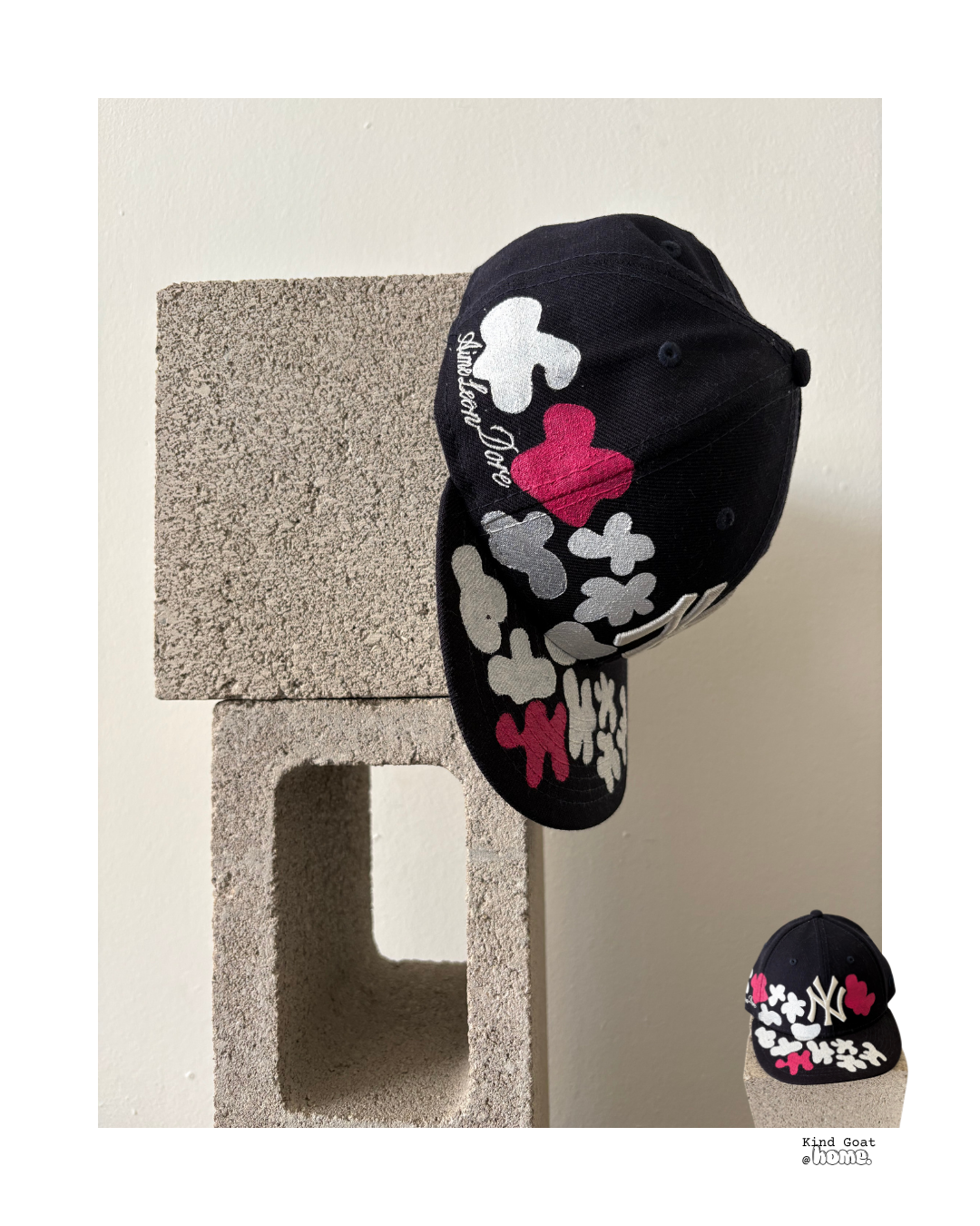 acrylic paint on hat 