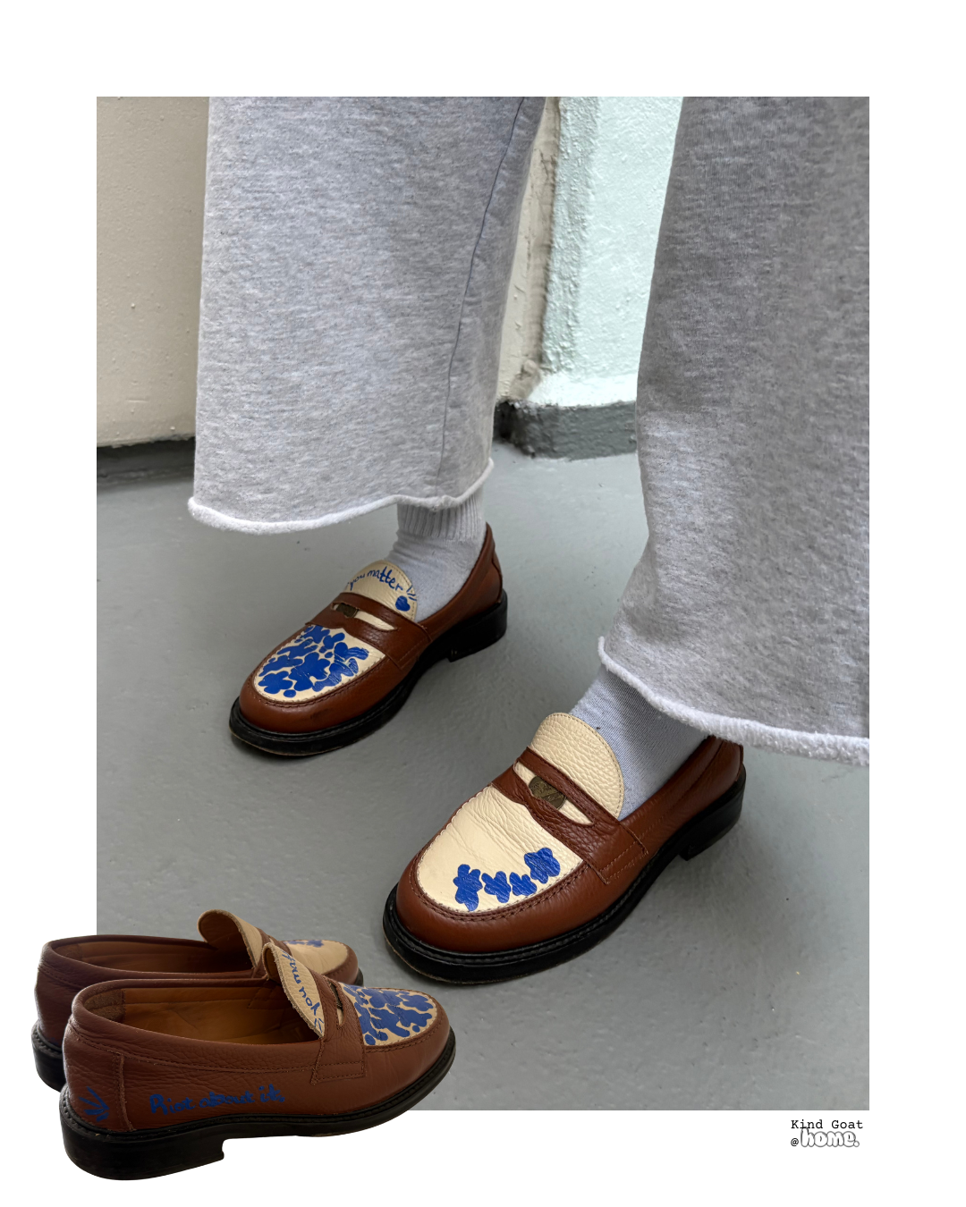 acrylic paint on loafers