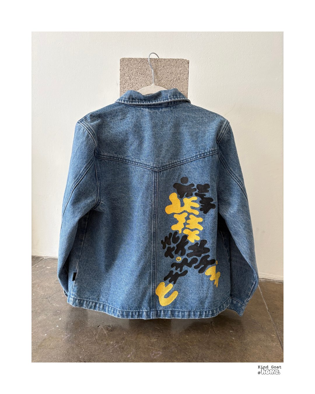 acrylic paint on denim