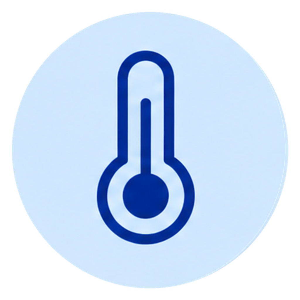 Icon of a thermometer indicating temperature
