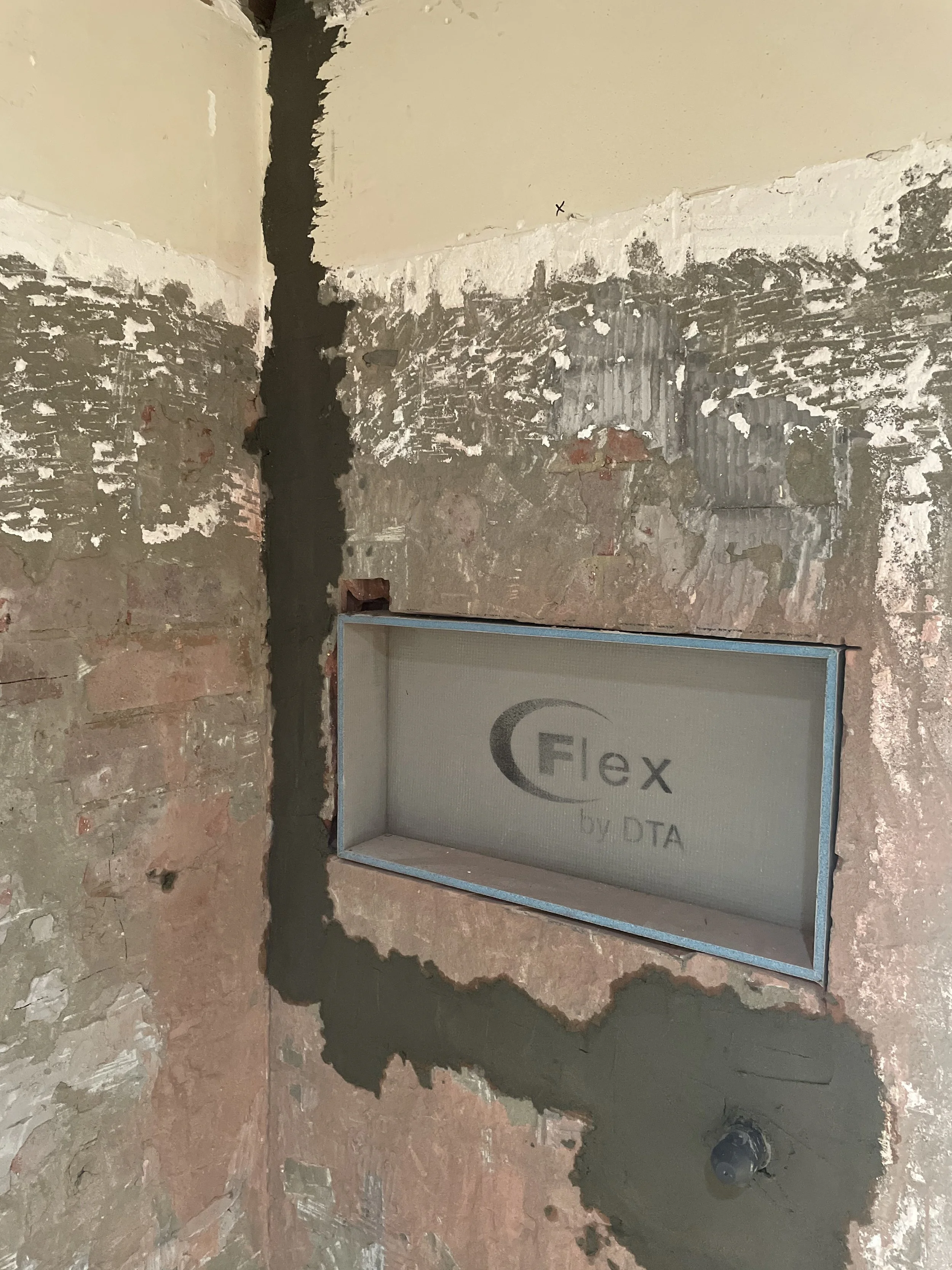 Shower recess renovation with updated plumbing and pipework