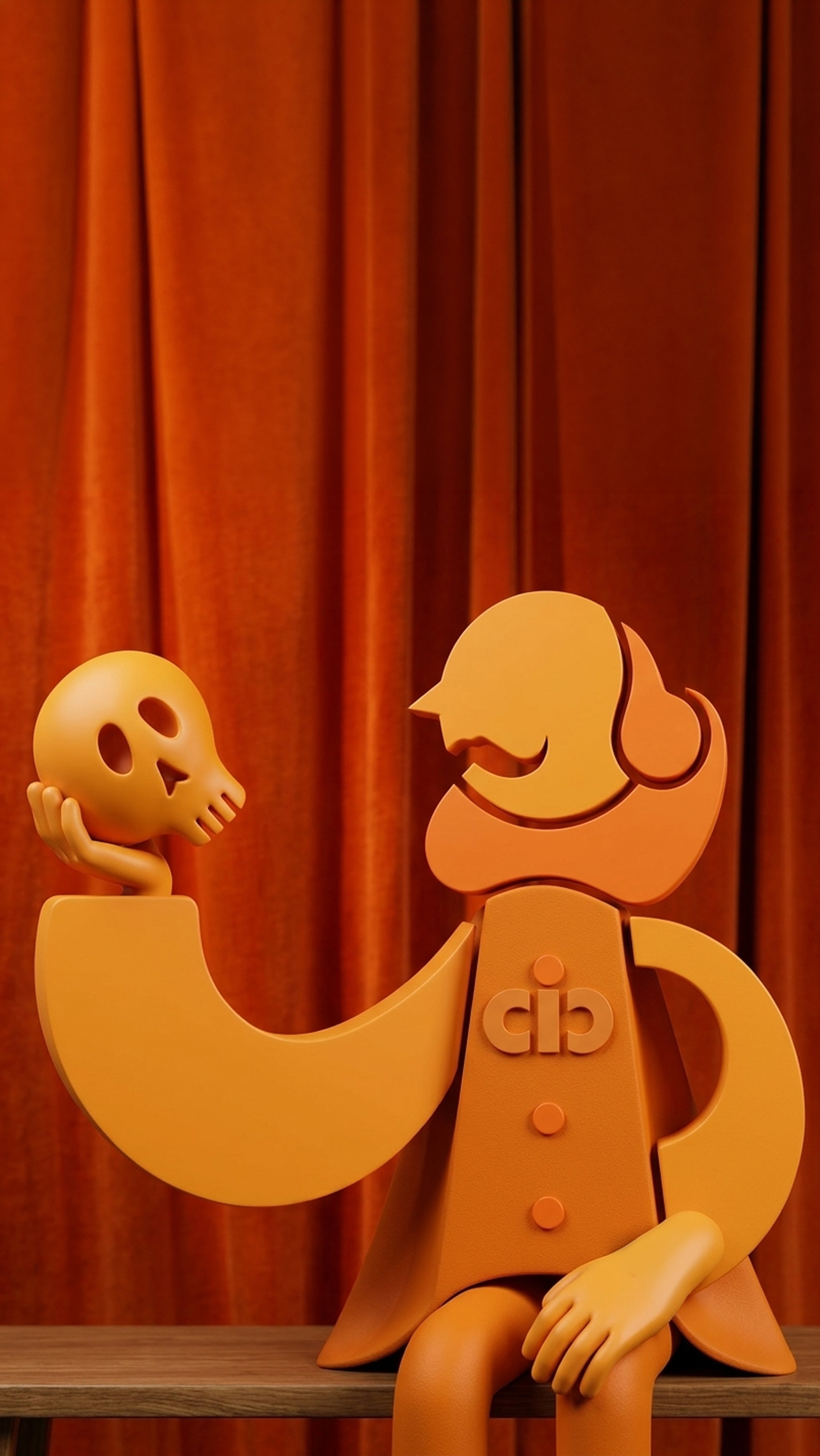 Personagem da Cineplast Cenotecnia, Cícero, formulado através da logo da Cineplast