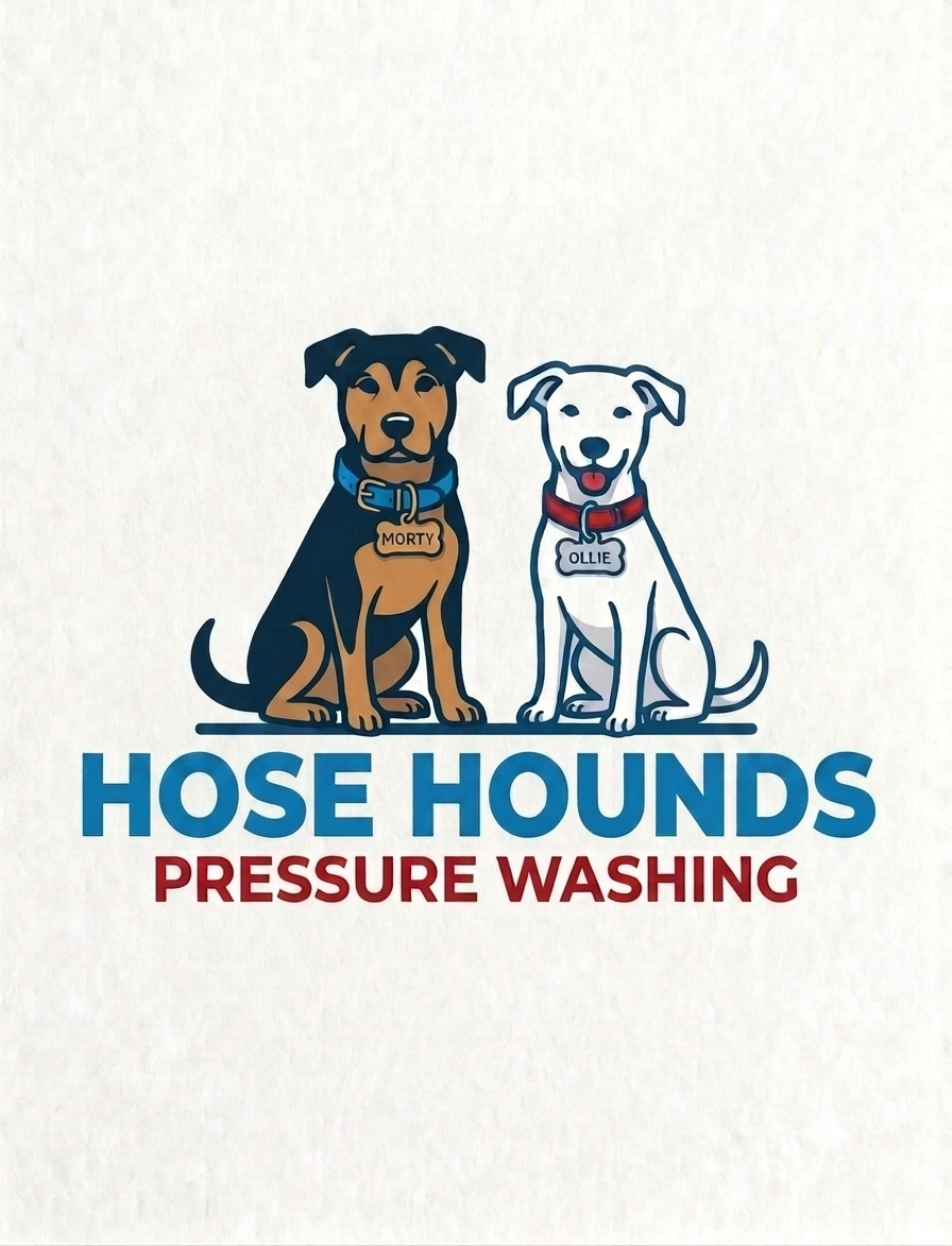 My two dogs, Ollie and Morty, the faces of Hose Hounds Pressure Washing.