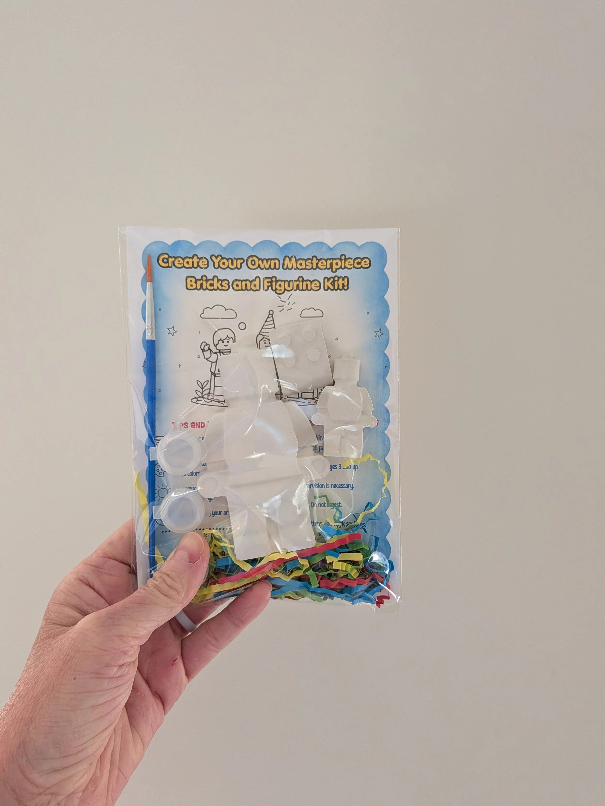 ~Custom Bricks & Minifigure 5"x7" Bag - Large Minifigure