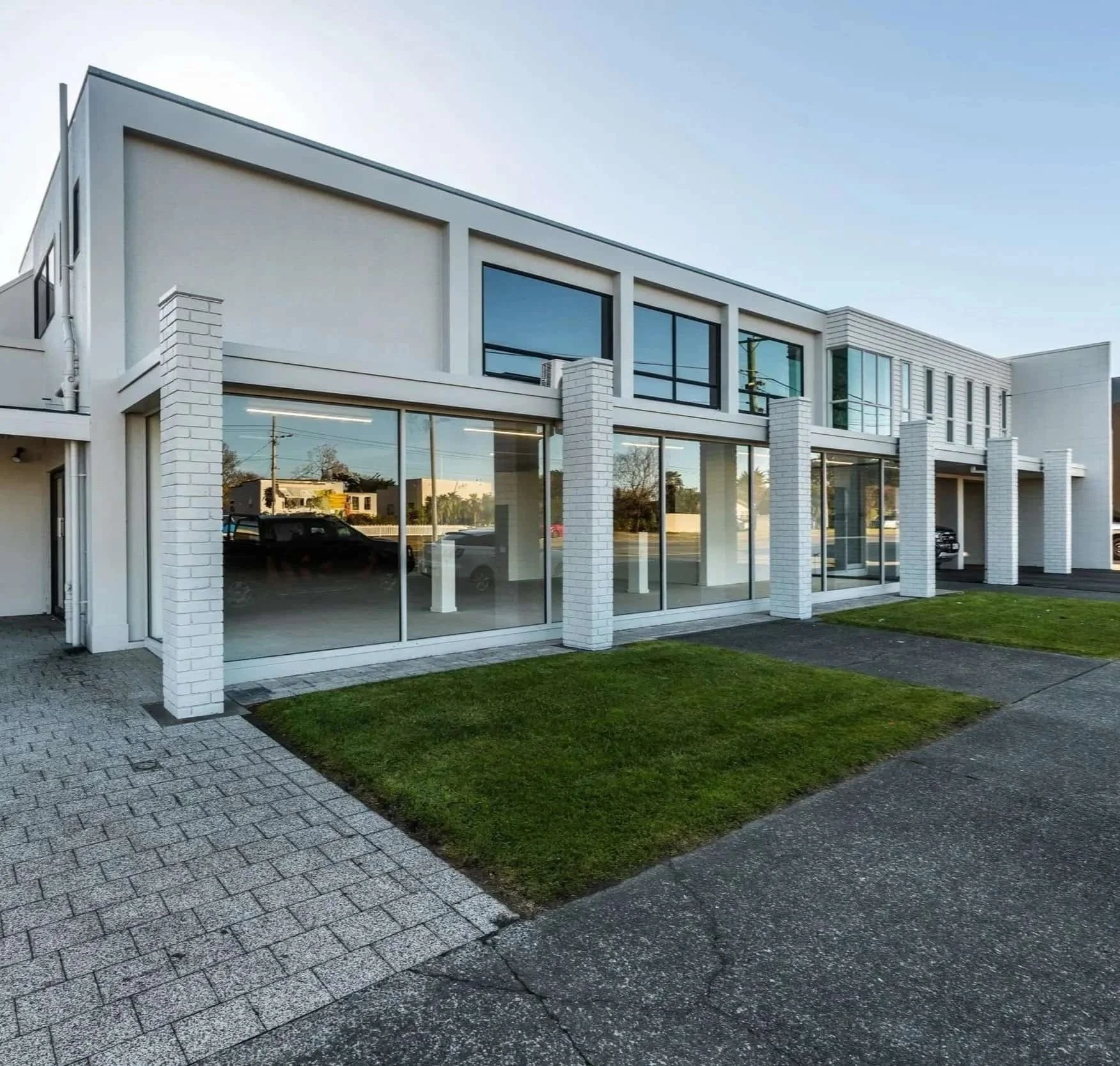 Bright grey commercial building on taradale road