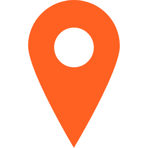 An orange map location pin icon