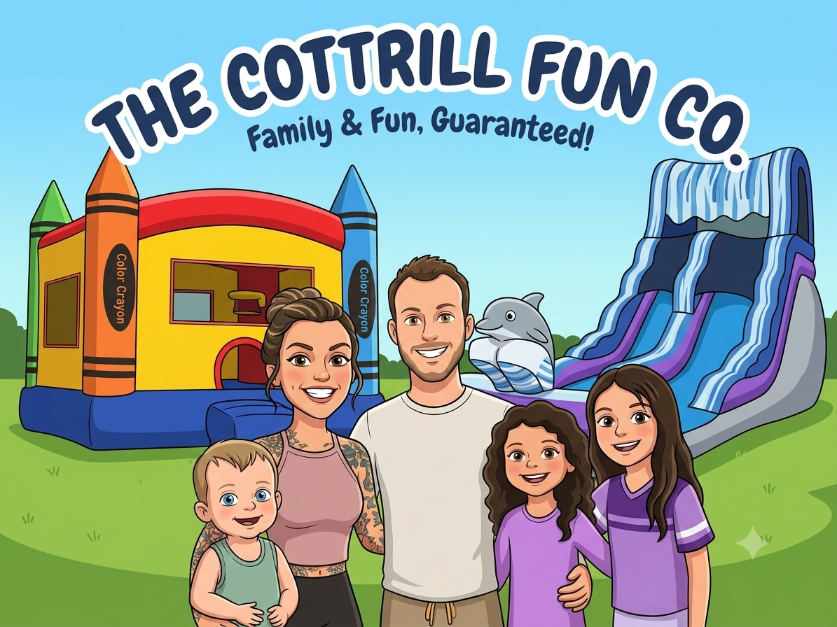 Picture of The Cottrill Fun Co. Inflatable Co-founders cartoon family