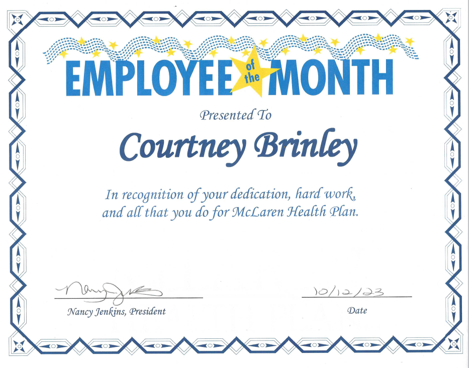 Employee of the Month | McLaren Health Plan
