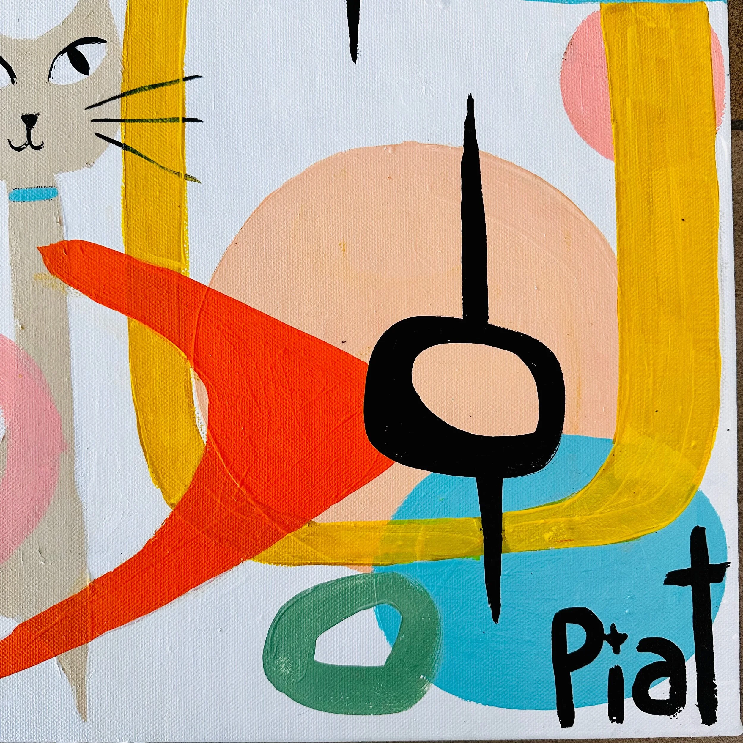 Atomic Retro Kitties - an original Australian abstract painting by Danielle Piat