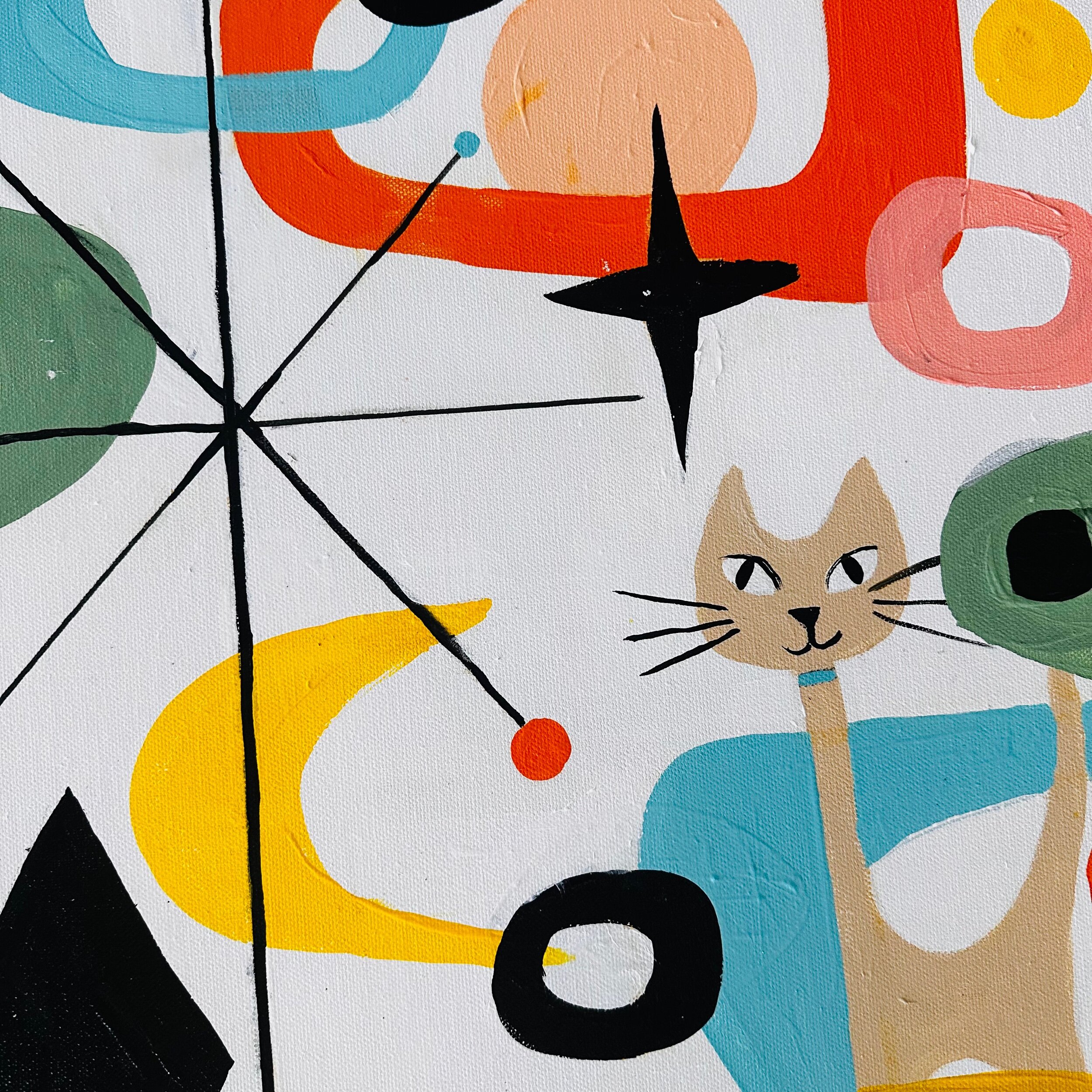 Atomic Retro Kitties - an original Australian abstract painting by Danielle Piat
