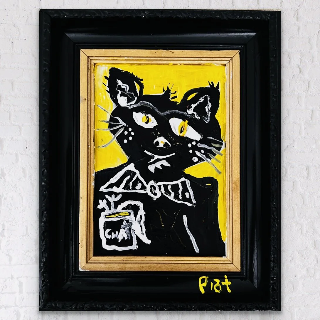 Original abstract cat painting