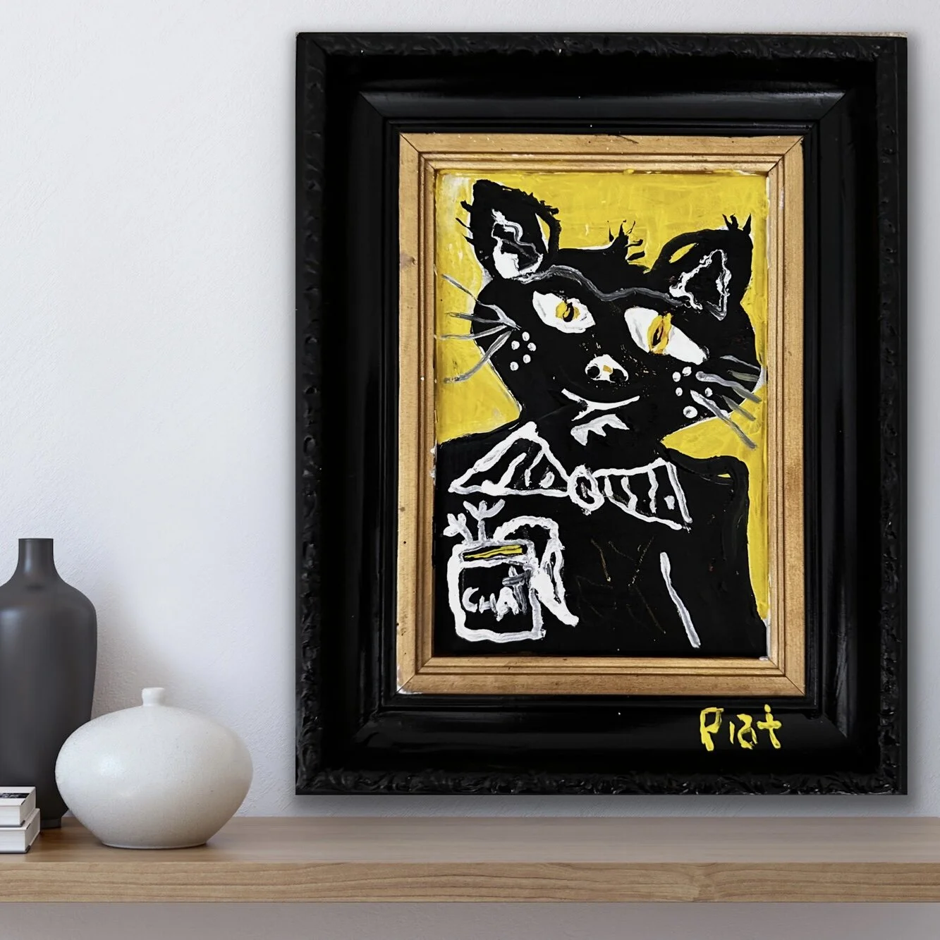 Original abstract cat painting