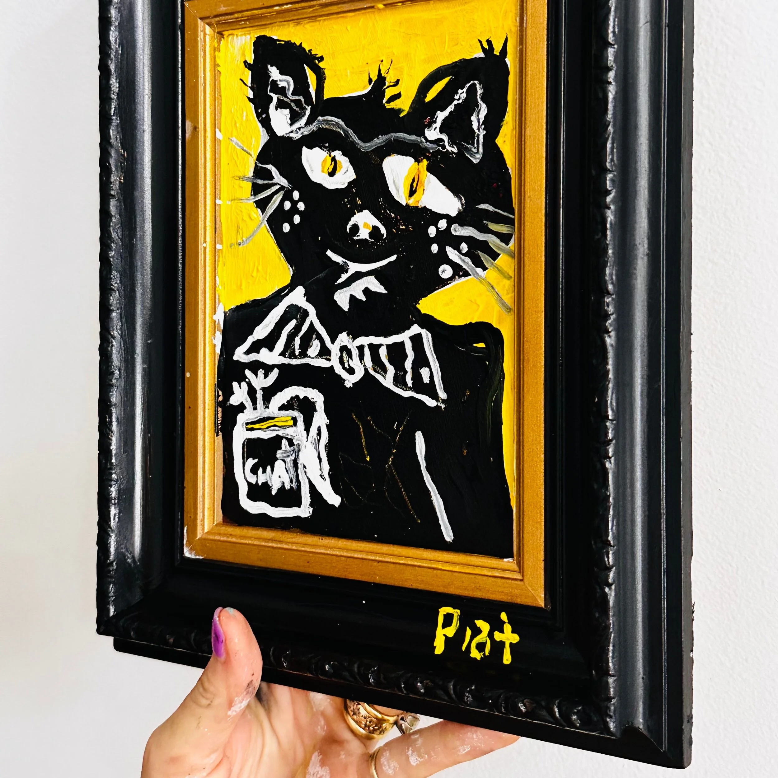 Original abstract cat painting