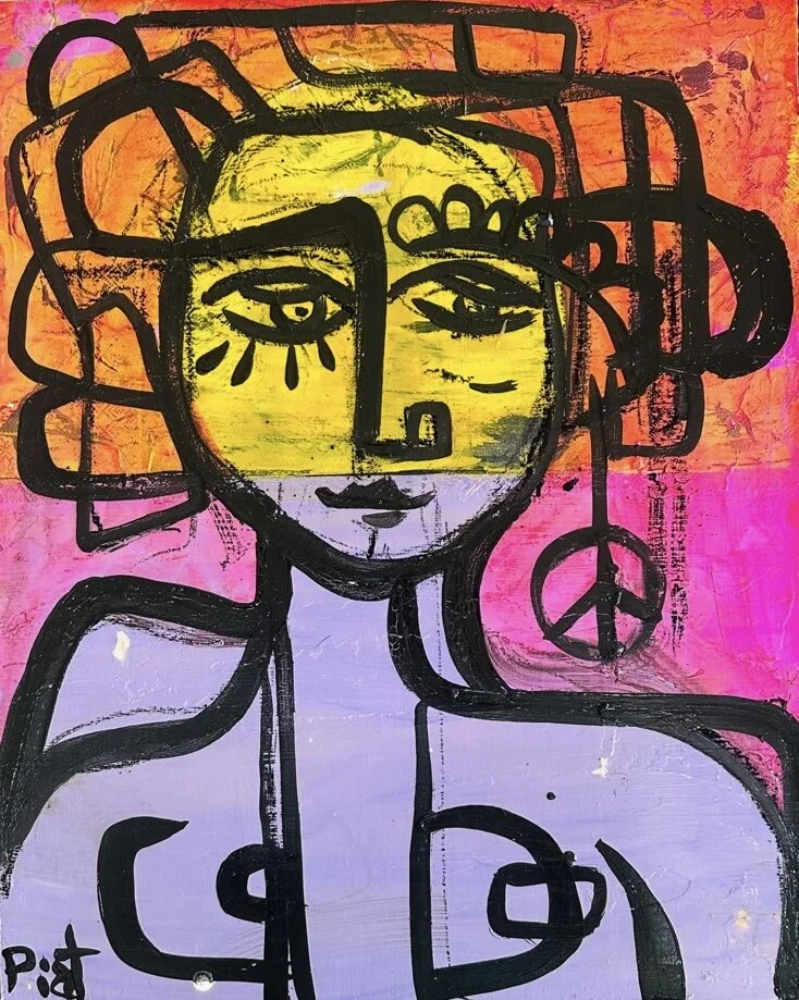 Abstract portrait painting woman