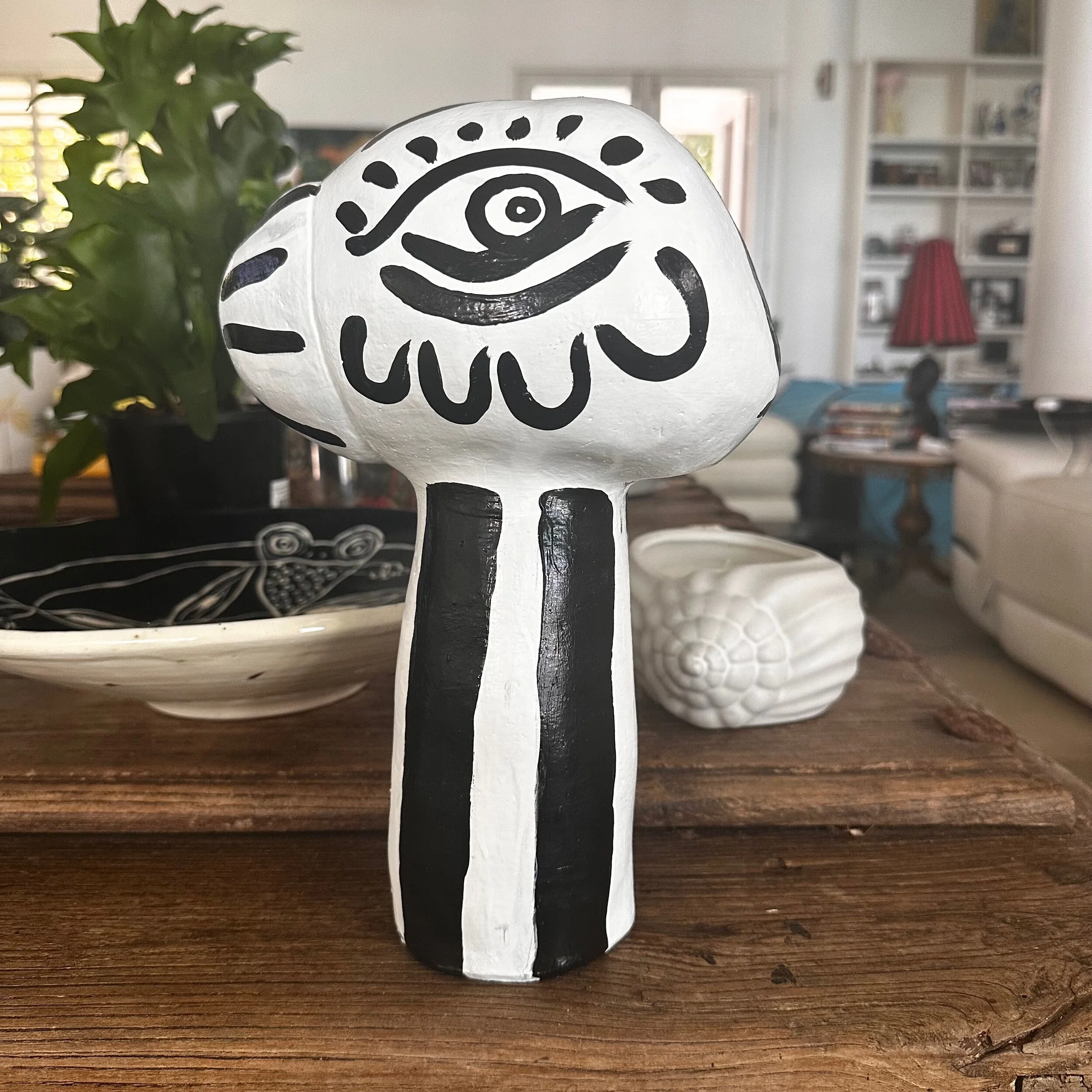 Handmade Ceramic Womans Head Sculpture