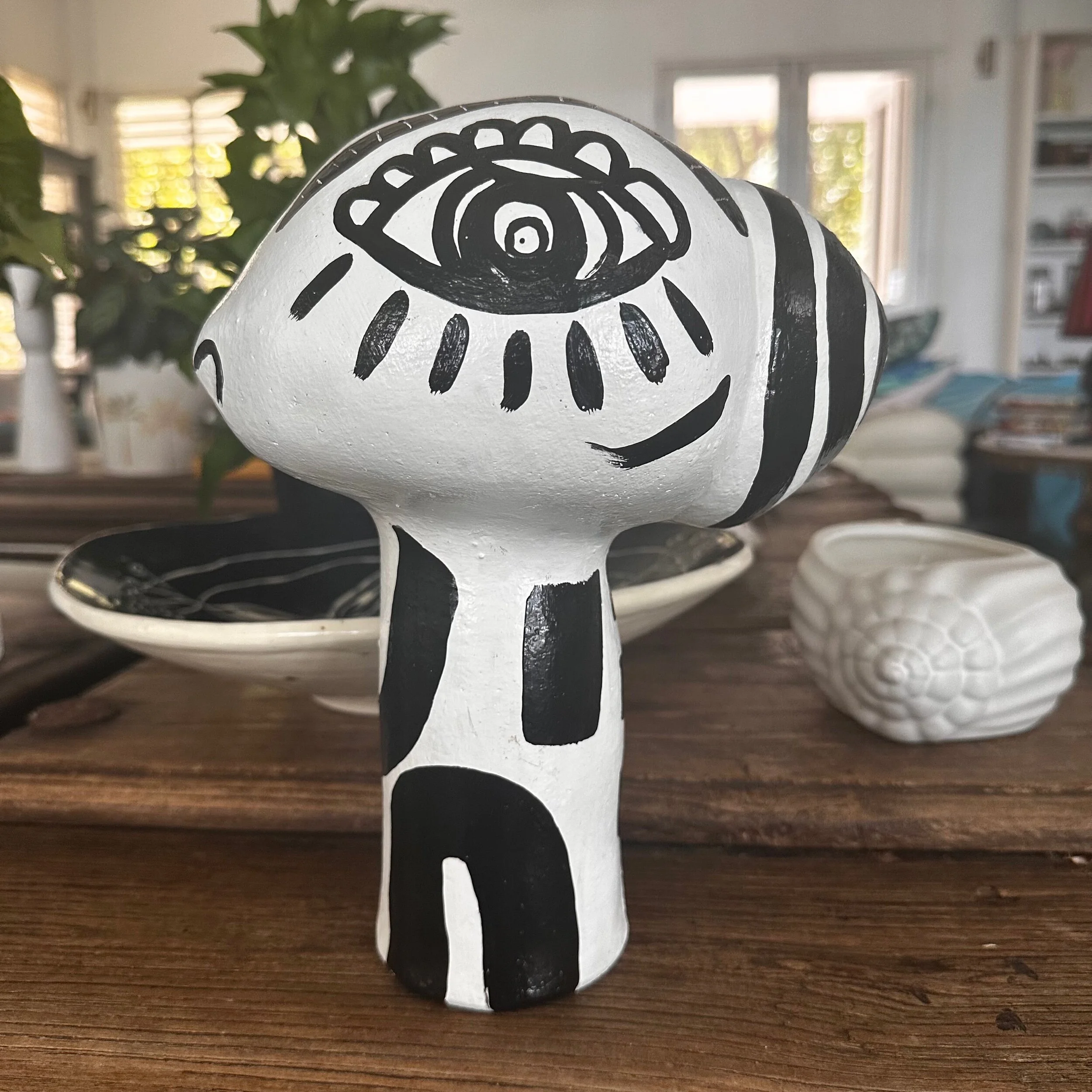 Handmade Ceramic Womans Head Sculpture