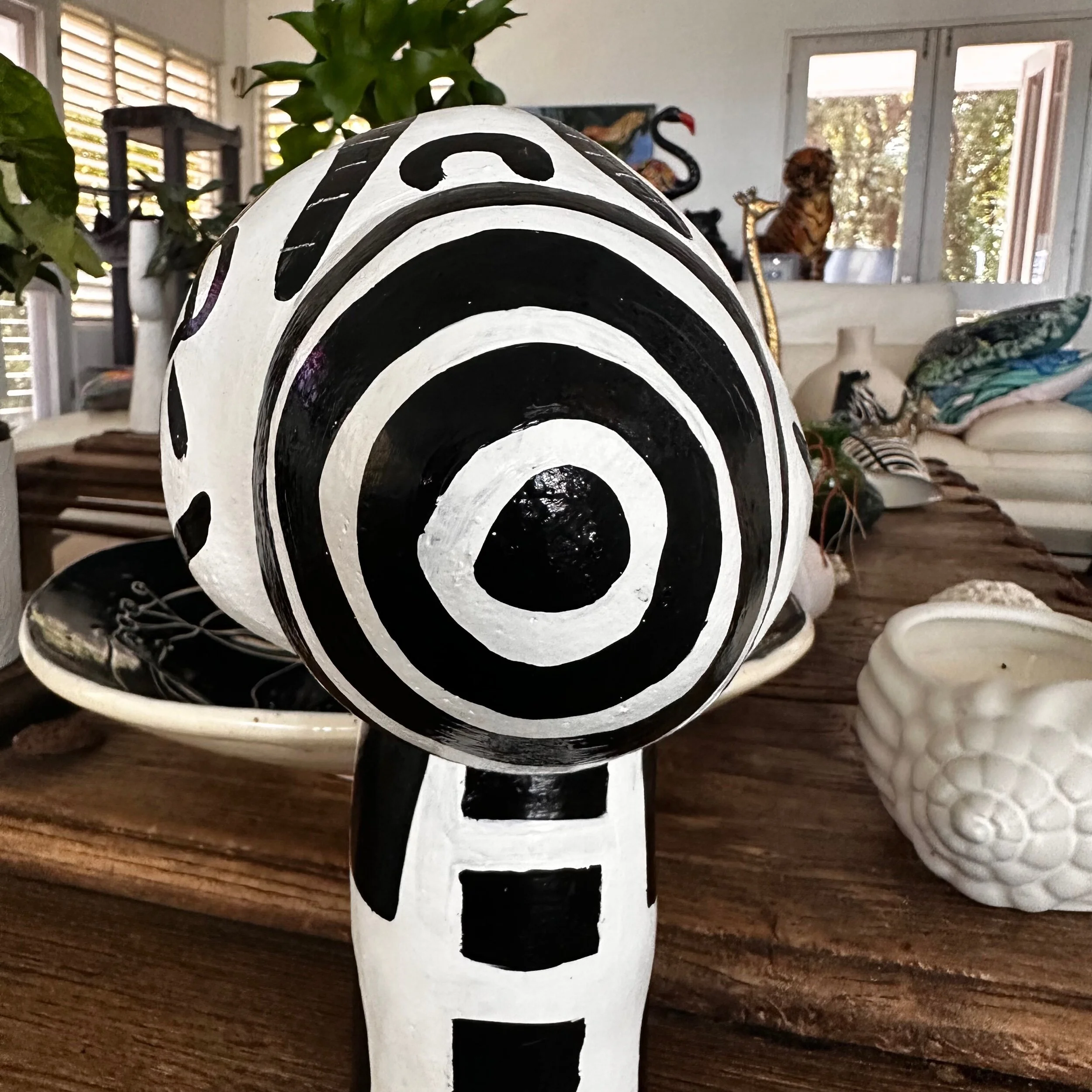 Handmade Ceramic Womans Head Sculpture