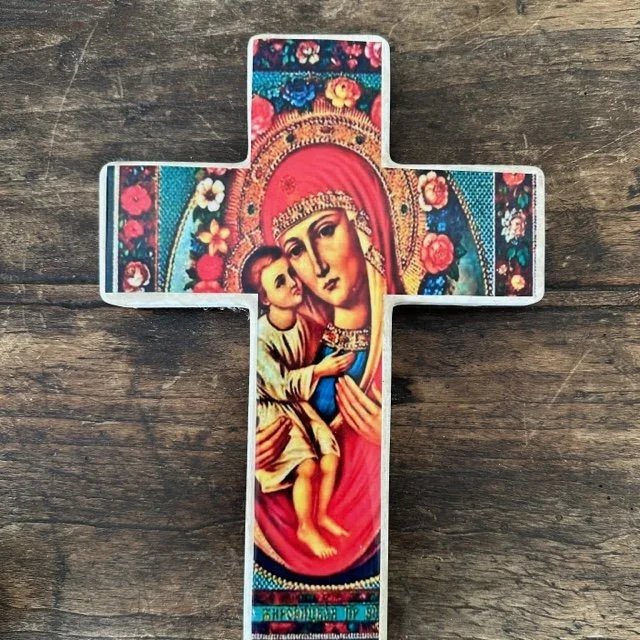Icon Mary Handmade Cross
