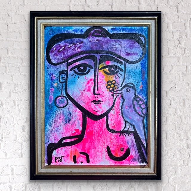 Imagine a World abstract portrait painting