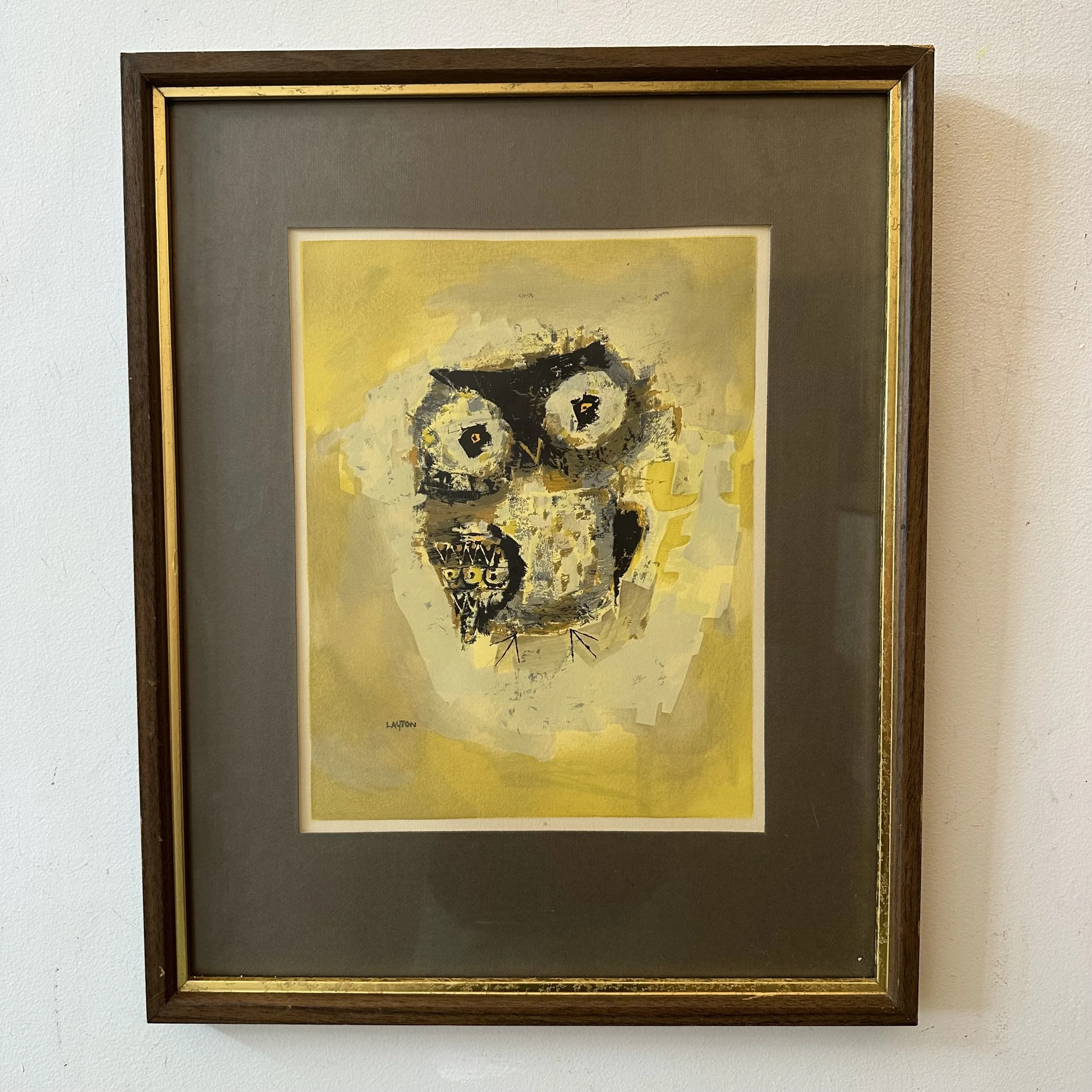 SOLD Vintage framed print Blinky by Margaret Layton