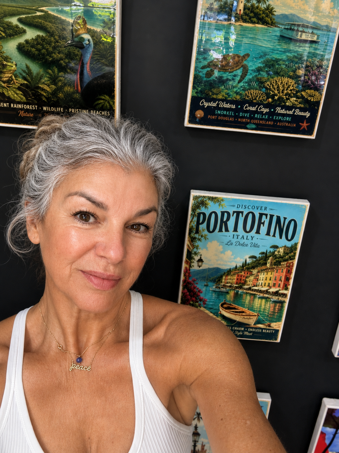 Artist Danielle Piat, creator of PIAT vintage inspired wall art tiles, handmade in Port Douglas, Australia