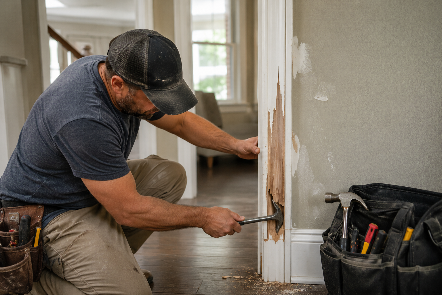 Residential home repair and property improvement work performed by Crown Contractors.