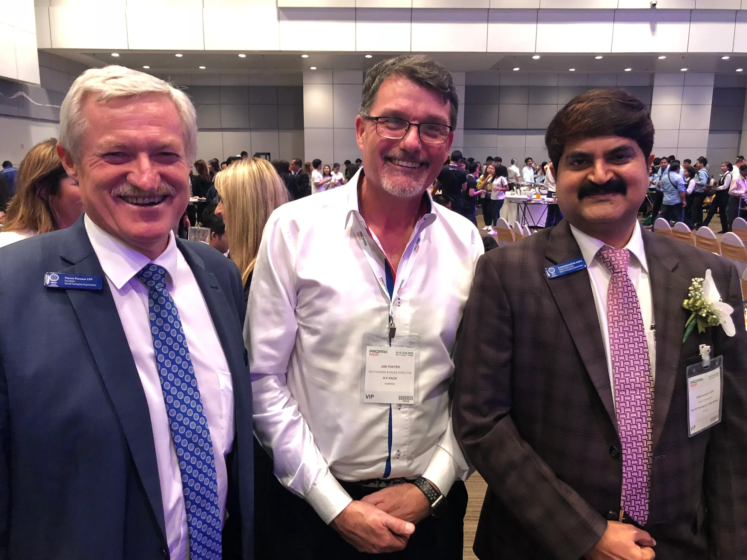 Joe Foster with packaging industry colleagues at a professional conference
