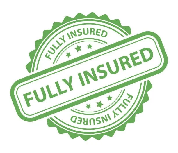 Green stamp with the words "Fully Insured" repeated around the edge and across the center.