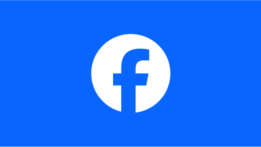 Facebook logo with a white lowercase 'f' inside a white circle on a blue background.