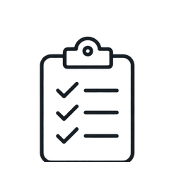 Checklist icon representing psychiatric evaluation and treatment planning.