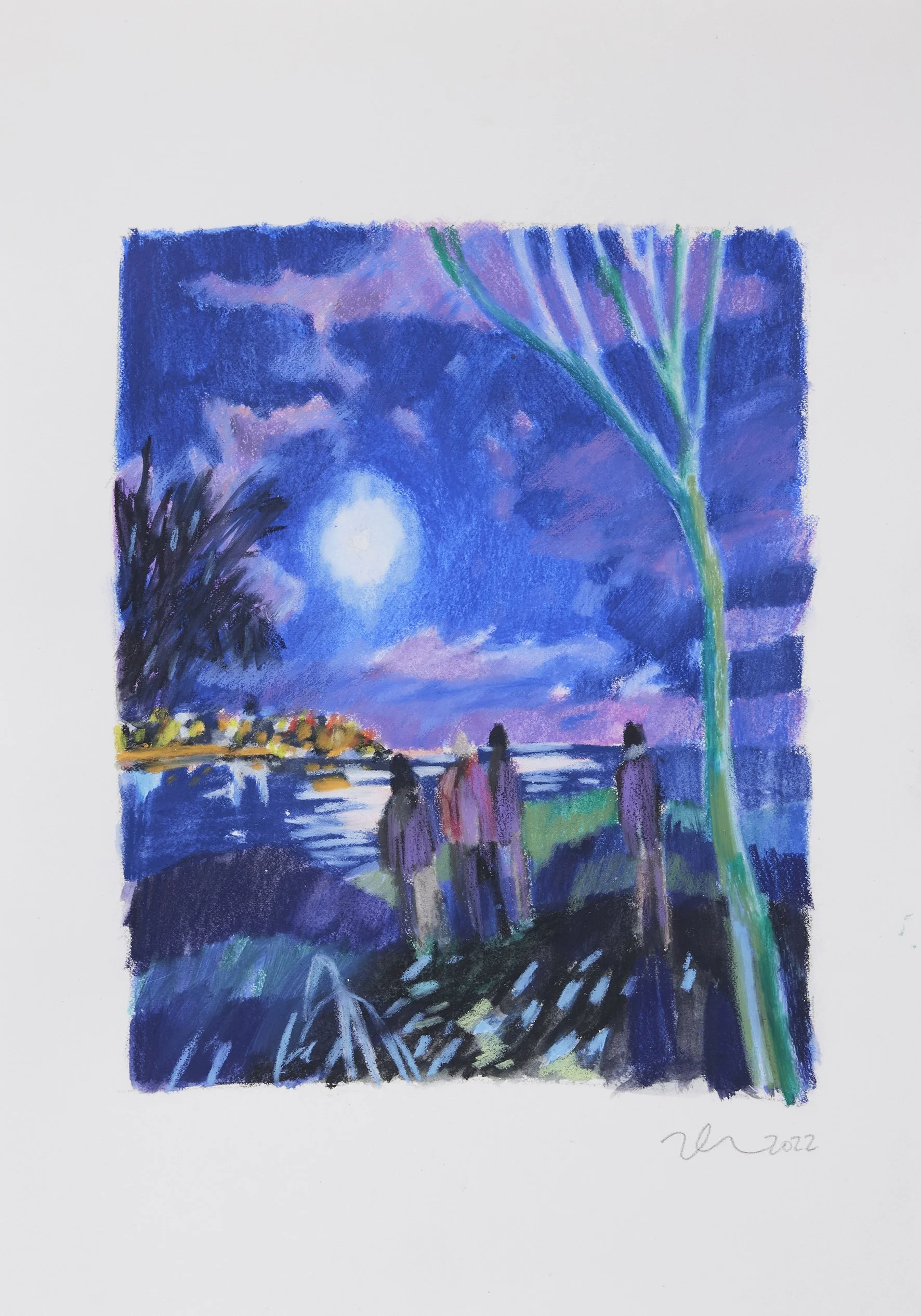 Moonwalk, 2022
Water-soluble wax oil pastel on paper (framed)
40 x 30 cm