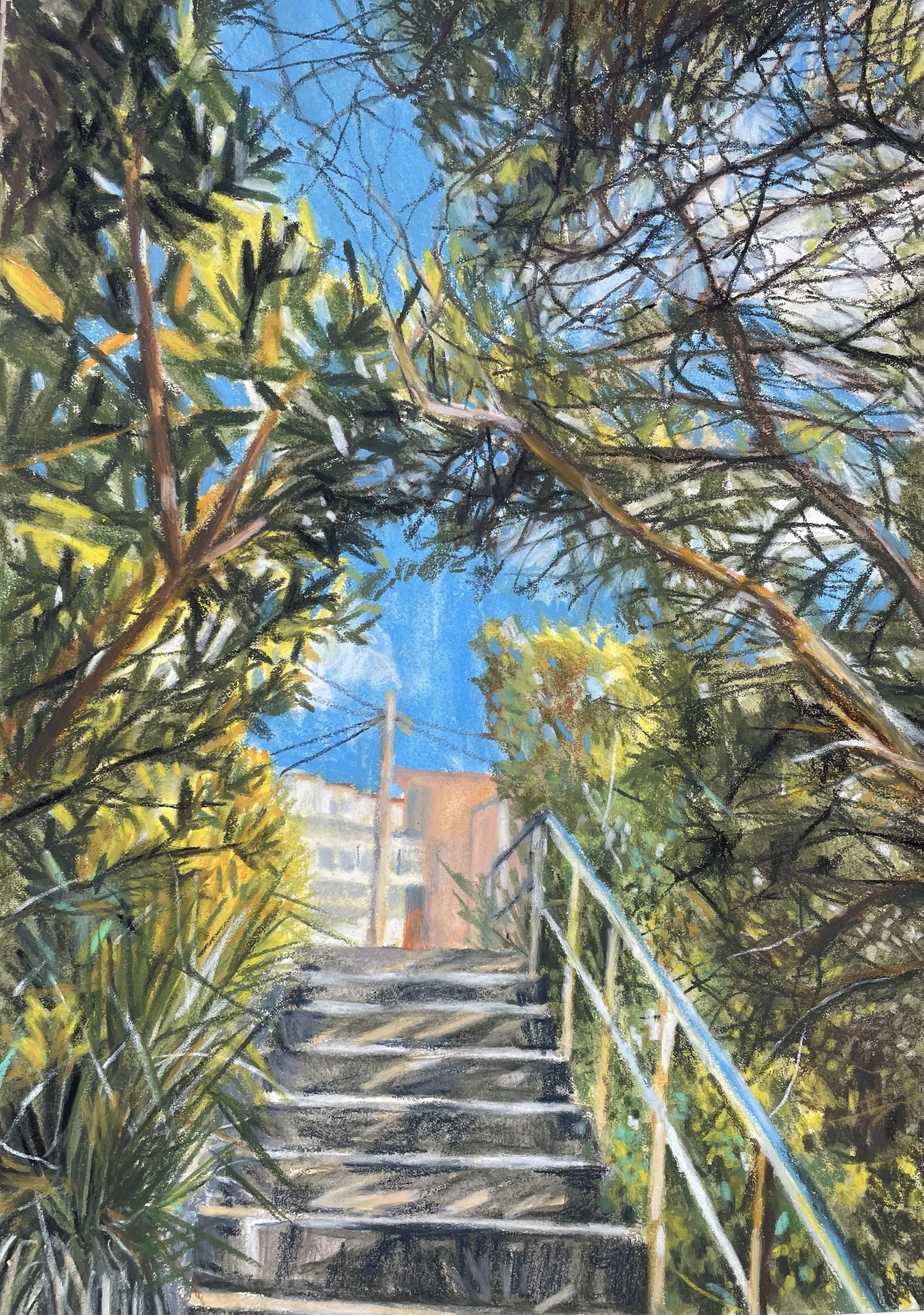 Green tunnel 1, 2022
Water-soluble wax oil pastel on paper
21 x 29 cm