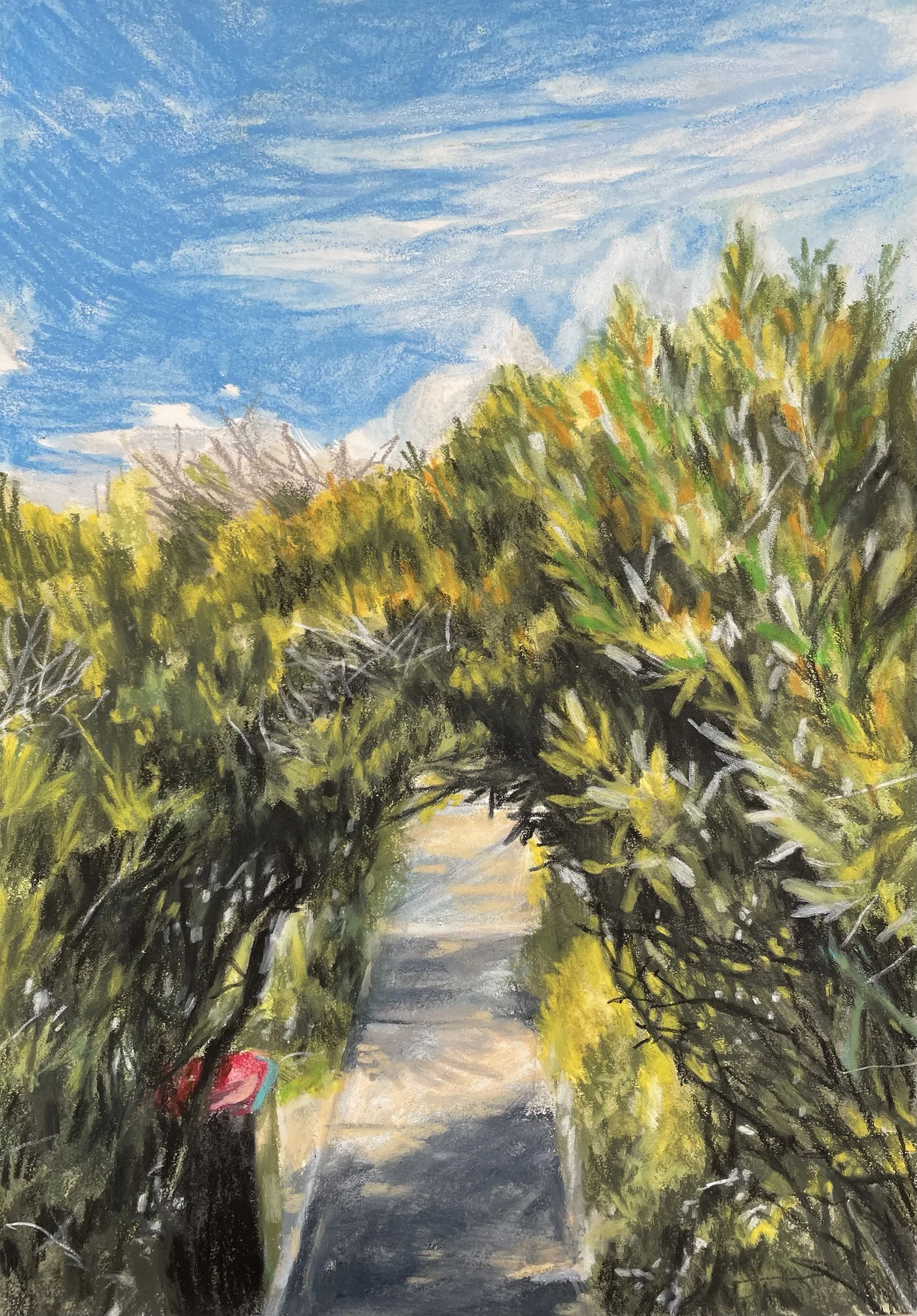 Green tunnel 4, 2022
Water-soluble wax oil pastel on paper
21 x 29 cm